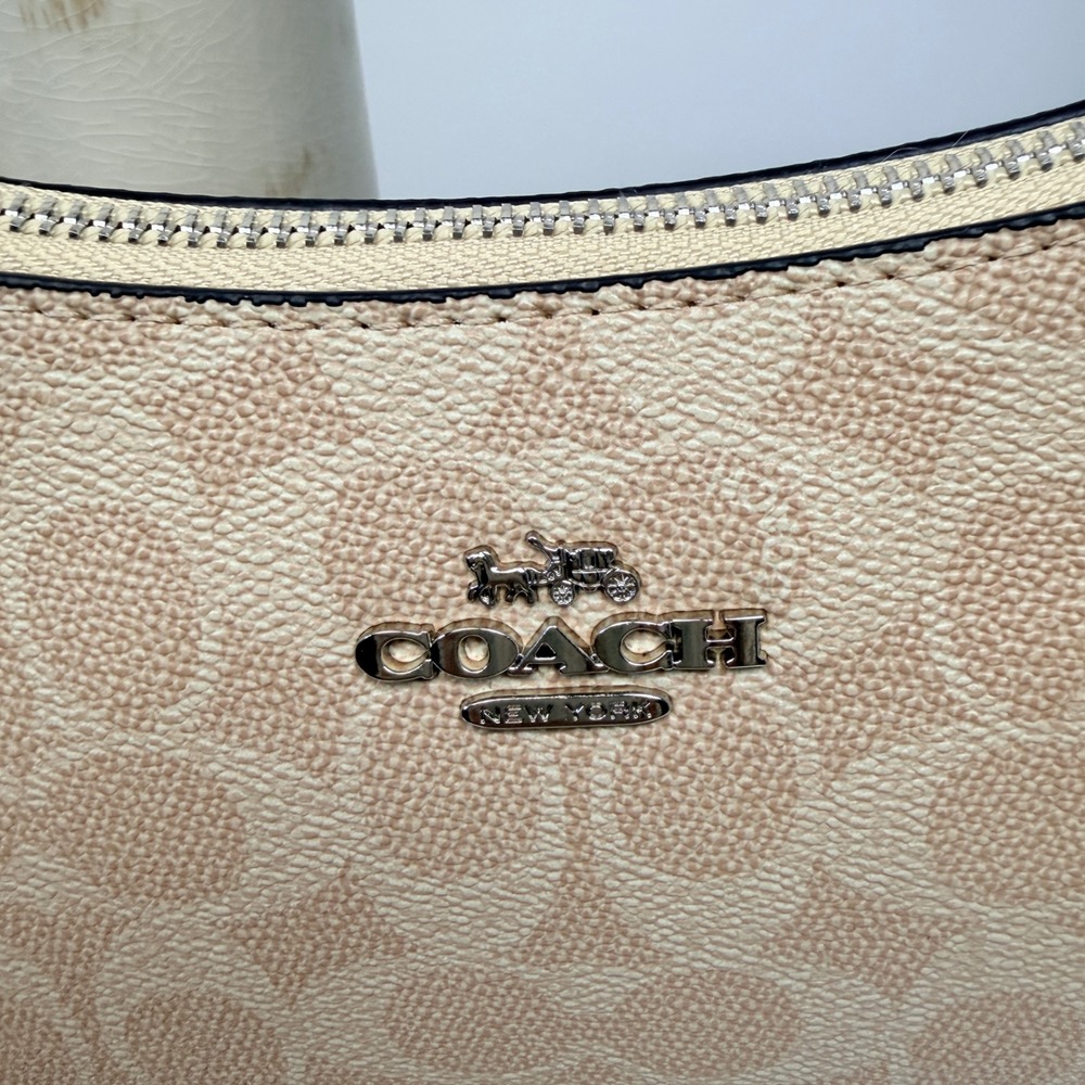 Coach Teri Shoulder Bag in Signature Canvas Beige Tan - Picture 10 of 16